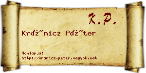 Kránicz Péter névjegykártya
